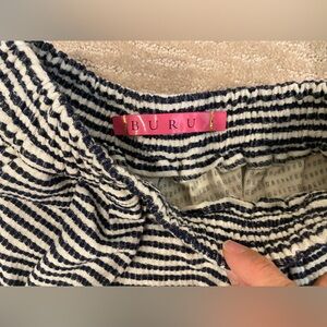 Buru x Valerie Dittner collab shorts. Navy & white stripe. Size M/L